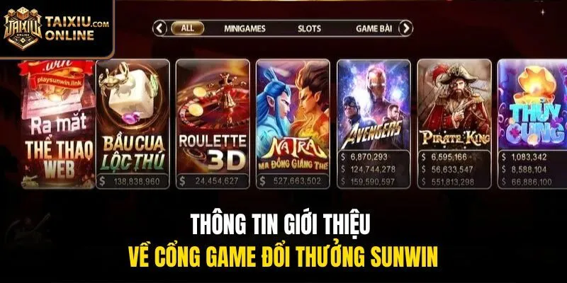 Thông tin giới thiệu về cổng game đổi thưởng Sunwin